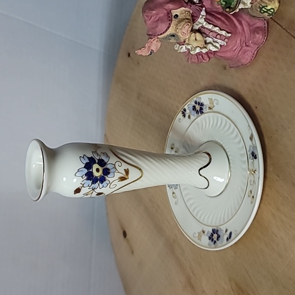 Vintage Hand Painted Zsolnay Hungary  Blue Yellow and Golden Flowers - Picture 4 of 6